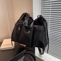 Sporty Travel Bag  New Oxford Cloth Winter Shoulder Bag Trend Fashion Large Capacity Simple Casual Student Crossbody Bag gray