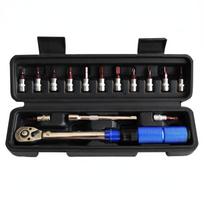 ALLSOME Bike Torque Wrench 1/4'' Preset Torque Wrench Set of Torque 2-25Nm Bicycle Hex Wrench Repair Kit