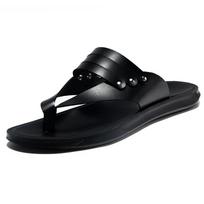 FashionNew Outdoor Men's Flip Flops Leisure Walking Summer Shoes for Men Beach Slippers Fashion Brand Cool Handmade Leather Sandals Man 38 vyno raudonos spalvos