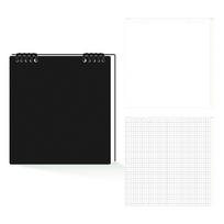 Refillable Binder Notebook Planner Binder Journal Notebook for Notes Plans Mind Map Daily Journaling 120 Pages Gridded 6 white
