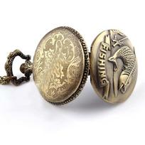 New For Men Accessories Pocket Watch Quartz Roman Style Retro Classic Dial Carp Watch Steampunk beige