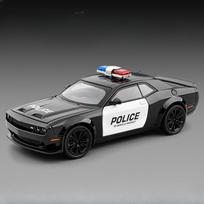 Nauja skalė 1:22 Pragaro Katės Challenger SRT Policijos Automobilio Modelis Žaislai Lydinio Lydinys Atidaromos 4 Durys Garsas Šviesa Atitraukiamas Transporto Priemonės Dovana Vaikui juoda