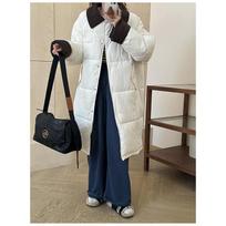 Winter Women's Down Puffer Jackets Baggy Thickening Warm Corduroy Collar Clothing Clothes Cotton Medium and Long Coats XL balta