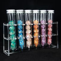 42pcs Polyhedral Marble Dice Set with Tube for Boardgame As Souvenirs/Gift Entertainment white