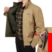 Rudens striukė Vyriški dvipusiai kariški švarkai Paltai grynos medvilnės vyriška striukė plius dydis M-8XL 4XL beige