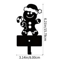 1pc Gingerbread Man Metal Key Holder Hook - Wall-Mounted for Christmas Decor, Bathroom Towels, and Scene Enhancement M bronza