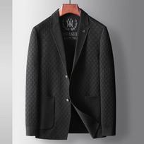 Autumn and Winter New Knitted Shaker Single West Light Luxury Business Convenience Black Suit Jacket 180 juoda