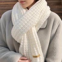 Naujo dizaino storas megztas šalikas moterims mada žiema šilti kašmyro šalikai kaklaskarė dama korėjietiško stiliaus kaklaraištis bandana One size white