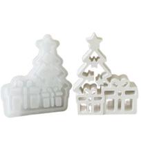 Christmas Tree Present Case Silicone Molds for Chocolate Candy Plaster Decorations Epoxy Resin Fondant Silicone Molds white