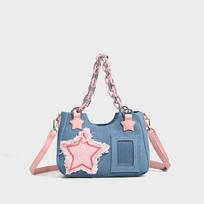 Naujas Madingas Džinsinis Audinys Didelės Talpos Rankinė ant Peties Grandinėlė Daugiafunkcinė Įstriža Crossbody Rankinė gray