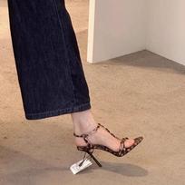 Fashion 2024Leopard Print Ankle Strap Women's Sandals Summer Fashion Sexy Stiletto Heel Gladiator Sandals Narrow Strap Party Dress Pumps 34 leopardo rašto spalva