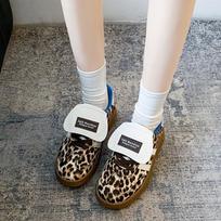 Madingi Retro madingi leopardiniai batai moterims Kvėpuojantys odiniai plokščiapadžiai Vyriški Neslystantys suvarstomi čiuožimo batai Kasdieniai Zapatos Para Mujeres 38
