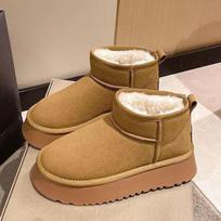 Fashion Thick soles wear short tube snow boots women's new winter all-match plus cashmere thickened anti-slip protection boots p346 35 geltona