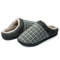 Fashion Lazy Cotton Slippers Men Winter Outdoor Men Shoes Keep Warm Cold-Proof Casual Shoes Men Plush Warm Man Footwear Big Size 4950 39-40 pilka
