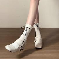 Fashion Mary Jane Ballet Shoes Women 2024 New Retro Thick Heeled Single Shoes Ladies Fashion Rhinestone Soft Flat Shoes Zapatos De Mujer 35