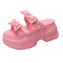 Madingi Nauji Vasariniai Moteriški Šlepetės Chanelės Ponios Paplūdimio Blizgantys Batai Platforminiai Batai Moters Aukštos Platformos Šlepetės Lauko Sandalai 8CM 34