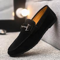 Loafers Single Shoes Low Top Round Head Lazy Shoes Men'S Comfortable Handmade Leather Shoes Soft Sole Casual One Pedal 39
