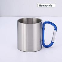200 ml lauko stovyklavimo puodelis nerūdijančio plieno puodelis keliaujantis su karabine rankena Kavos arbatos puodelio indų rinkinys lauke 150-200ml gray