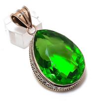 Natural Peridot Gemstone Handmade Copper Jewelry Pendant 2.17  I3v85 green