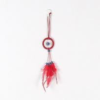 Evil Eyes Dream Catcher pakabukas raktų pakabukas kabantis ornamentas Dream Catcher sieninis kabantis pakabukas rankomis austų plunksnų namų puošmena raudona