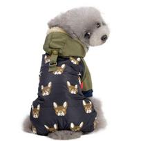 Pet Dog Clothes Autumn And Winter Warm Four-legged Jackets with Buckle Printed Cat Dog Clothing juoda