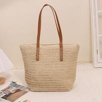 Simple Tote Bags New Women's Fashion Retro Grass Woven Bags Solid High Capacity Trend Versatile Lady Shoulder Bags Beach Bags brown