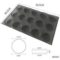 Round Baguette Bun Mould Hamburger Silicone Molds Bread Baking Liners Mat Loaf Pan Non-stick Perforated Soft Bakery Mold black