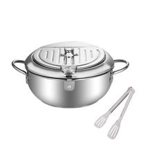 Sutirštintas nerūdijančio plieno gruzdintuvas Patvari virtuvinė keptuvė Virtuvės reikmenys 201 Stainless Steel