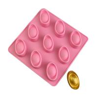 9 ertmės ovali silikoninė šokolado forma Yuanbao luitai DIY fondanto torto dekoras kepimo formos želė sausainių tortas ledo forma ledo tinklelis pink