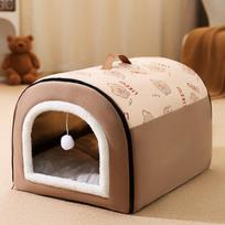 Warm Dog House Detachable Pet Sleeping Bed for Small Medium Dogs Cats Soft Non-slip Dog Kennel Puppy Kitten Nest Pet Supplies S-35x30x30cm