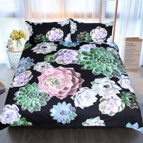 Digital Art Succulent 3D Duvet Cover Set King Queen Double Full Twin Single Size Bed Linen Set EU single(135x200cm)