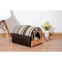 Dog House Nest With Mat,Foldable Home,Pet Dog Bed,Cat Puppy Dog Kennel For Small Medium Dogs,Animals Chihuahua Beds Cushion 35cmx30cmx28cm black