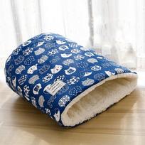 Winter Cat Bed Basket Plush Warm Puppy Kennel Nest Medium Small Dogs Thicken Sleeping Bag Soft Comfortable Pet Kitten Cave House small 32x32x40cm gray