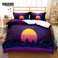 Virtual Cyber City Duvet Cover Set, Fashion Bedding Set, Soft Comfortable Breathable Duvet Cover, For Bedroom Guest Room Decor EU single(135x200cm)