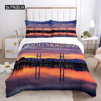 Good Morning Duvet Cover Set Microfiber Coffee Rose Cozy Breakfast Twin Bedding Set Double Queen King Size 2/3pcs Quilt Cover EU single(135x200cm) white