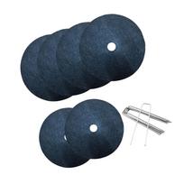 6Pcs Non Woven Cloth Tree Protection Weed Mats with Stakes for Gardens Plant black
