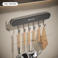 Kitchen Storage Shelf Wall Mounted Non Perforated Suction Cup Multifunctional Shelf Home Storage Supplies M&1-tier