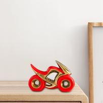 Collectible Motorcycle Sculpture for Home Shelf raudona