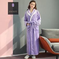 Poros naktiniai marškiniai Moteriškas žieminis flanelinis chalatas Sutirštintas šiltas kimono chalatas Pižama Pižama Didelis dydis M gray
