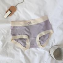 Soft Girl Naked Thread Cotton Women's Underwear Mid Waist Triangle Sensation Grass Antibacterial No Trace Panties L gray
