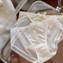 Lazy Lace Girl Pure Desire Sexy Mesh Seamless Lightweight Underwear for Women Thin Cotton Crotch One size