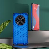 KEYSION Shockproof Armor Case for Xiaomi POCO C75 Soft Silicone+PC Transparent Honeycomb Phone Back Cover for Xiaomi Redmi 14C for Redmi 14C mėlyna