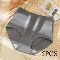 High Waisted Underwear for Wome Made of Pure Cotton In Large Size with A Cinched Antibacterial Crotch Triangle Panties XXL brown