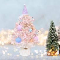 Pre Lit Tabletop Christmas Tree Desktop Ornament Musical Box with Light Mini for white