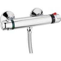 Sieninis laikiklis, 1/2 colio išleidimo vožtuvas, termostatinis dušo maišytuvas vonios kambariui, chromo modernaus stiliaus maišytuvas Shower Rod Mixing Valve white