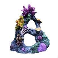 Resin Aquarium Coral Cave Betta Fish Hideout Landscaping Decoration Aquatic Plants black