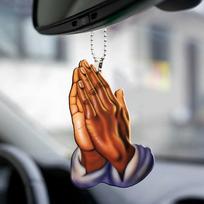 Jėzaus maldos rankos pakabukas 2D krikščioniškas automobilio interjeras galinio vaizdo veidrodžio pakabukas automobilio pakabukas namų sienos dekoravimas raktų pakabukas kuprinės pakabukas M