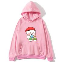 DuDu and BuBu Pplanting Their Flowers Hoodies Cute Kawaii Panda Bear Sweatshirts Couple Clothes Women High Street Streetwear S