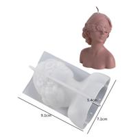 ADM 3D žvakių silikoninė forma Rankų darbo užrištomis akimis mergaitės statulėlė Amatai Gipso dervos žvakių gamybos rinkinys Pasidaryk pats muilo gamyba flower beauty white