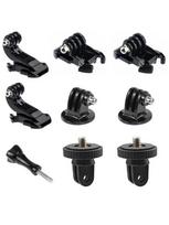 Veiksmo kameros priedų rinkinys Priedai Greito atsegama sagties trikojo laikiklis Gopro Hero 12 11 10 9 8 7 6 5 4 3 Juodas rinkinys black